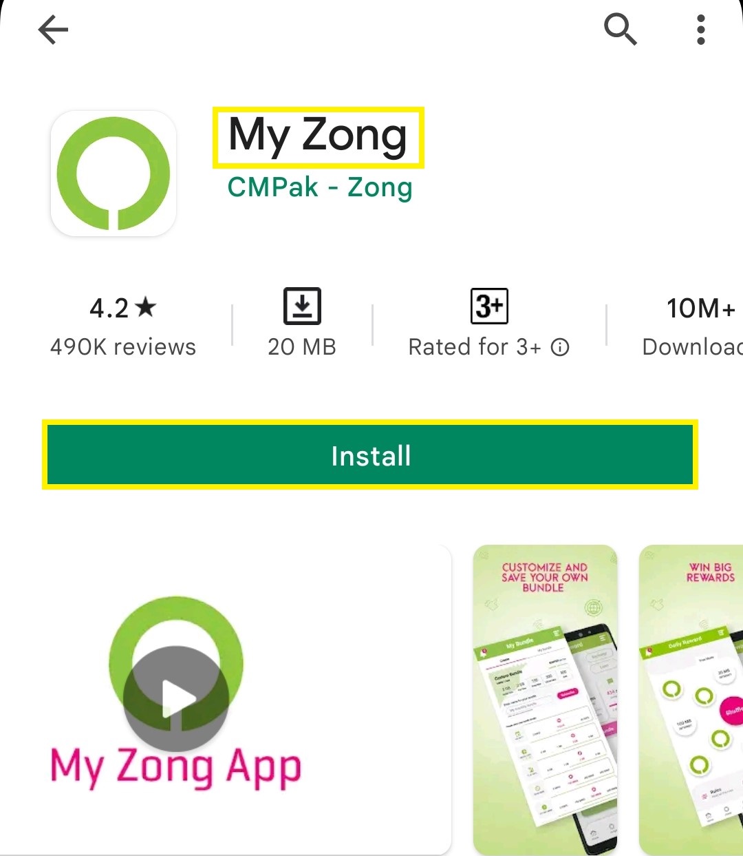 Checking Zong Balance by “My Zong App”